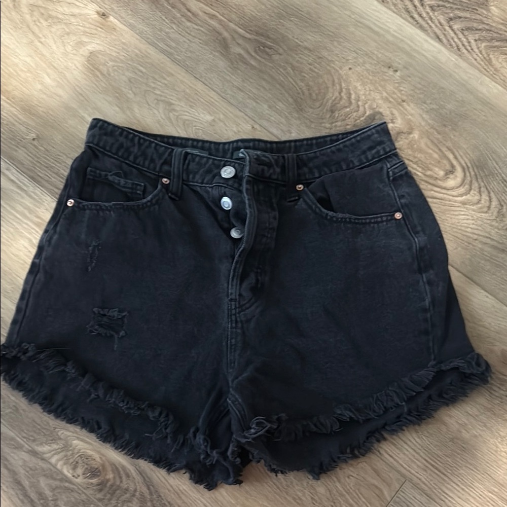 Wild Fable Black Jean Shorts Frayed Hem